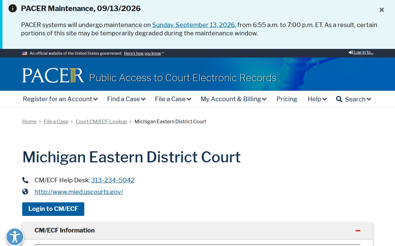 Federal court records lookup page shown as a contrast to a court file for an Otsego County traffic warrant